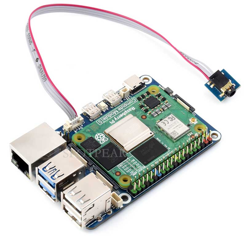 Raspberry Pi CM5 to Pi 5 Expansion Board With USB microphone & Audio Port