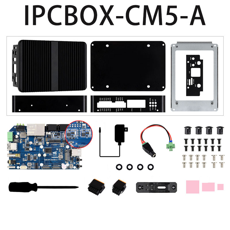 Raspberry Pi CM5 Gigabit 2.5G Dual Ethernet Port Industrial Computer with RJ45 4K Output