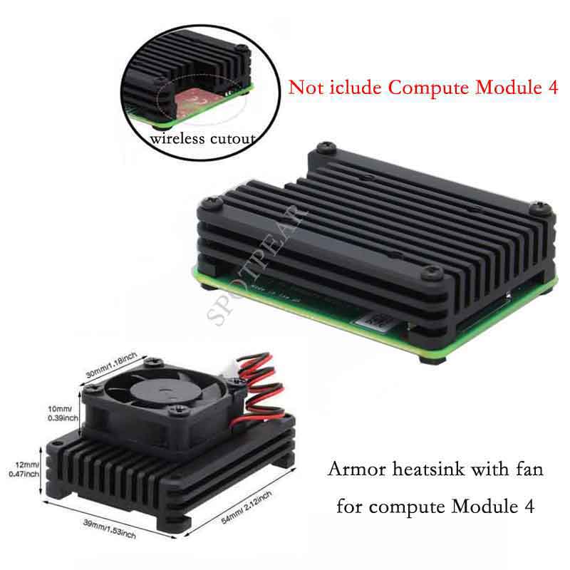 Aluminum Heatsink For Raspberry Pi Compute Module 4 CM4 ARMOR HEATSINK Embedded Aluminum Heatsink