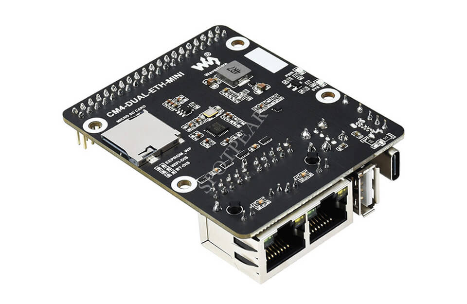 Raspberry Pi Compute Module 4 CM4 IO Board Dual Gigabit Ethernet Mini Router Board Metal case