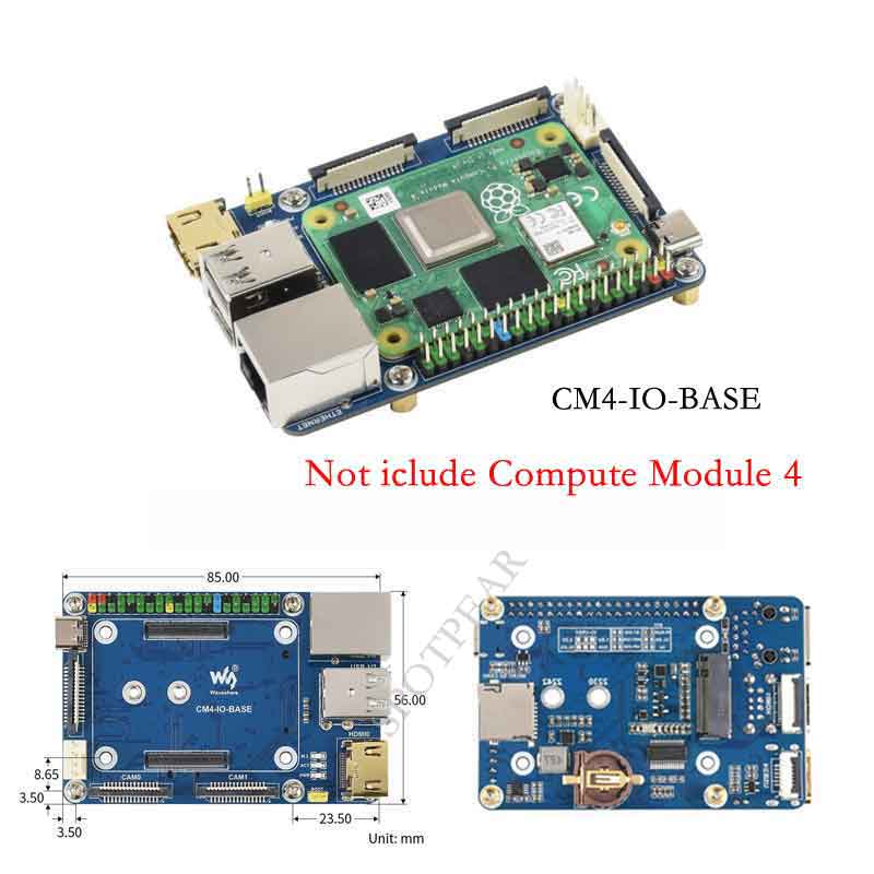 Mini Base IO Board Designed for Raspberry Pi Compute Module 4 CM4