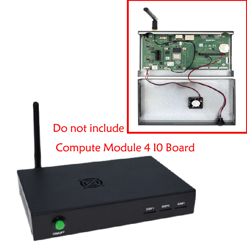 Case for Raspberry Pi CM4 official IO board with One key boot Fan Antenna