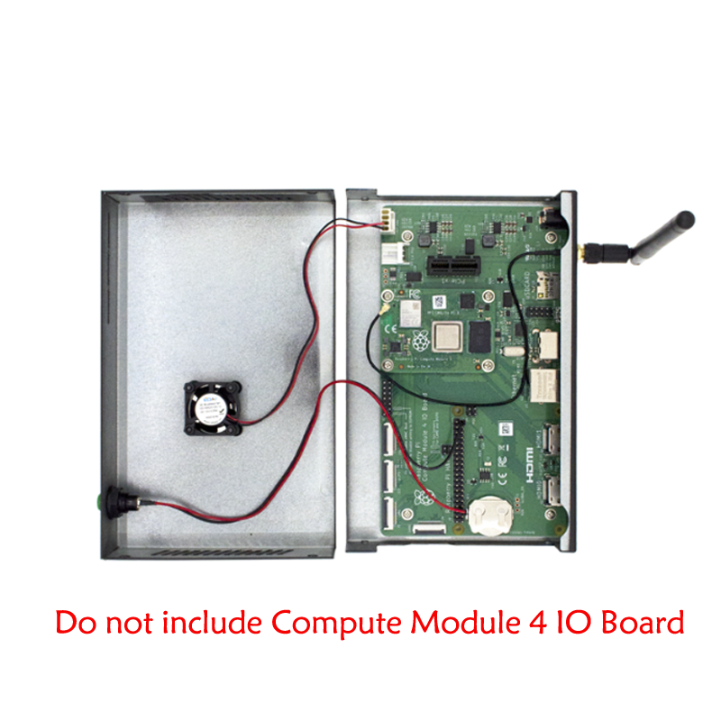 Case for Raspberry Pi CM4 official IO board with One key boot Fan Antenna