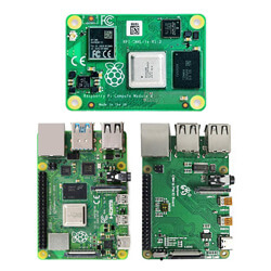 Raspberry Pi 4B RAM 1GB Converted from CM4 Lite Compute Module CM4101000 + CM4 to 4B IO Board