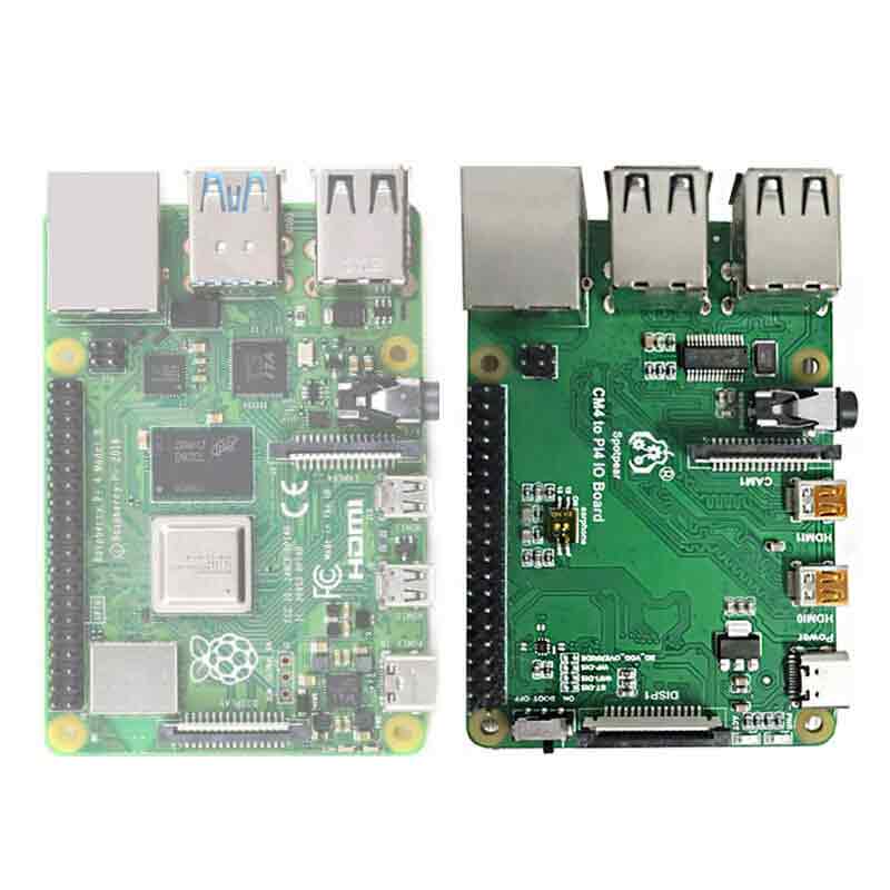 Raspberry Pi 4B RAM 1GB Converted from CM4 Lite Compute Module CM4101000 + CM4 to 4B IO Board