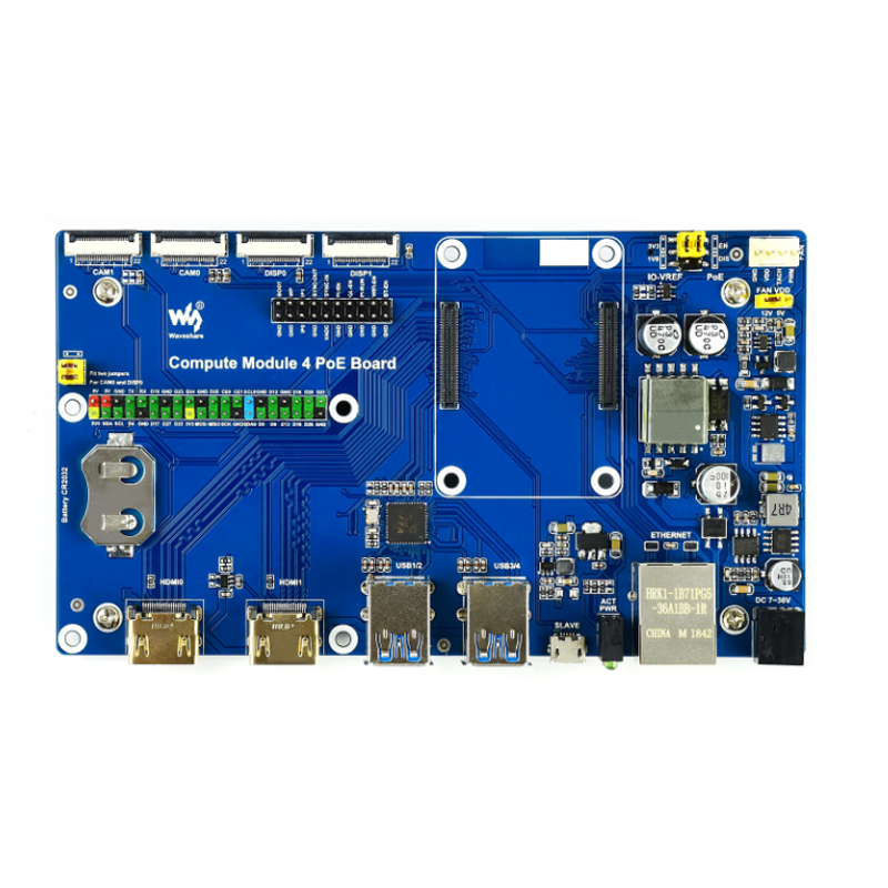 Raspberry Pi Compute Module 4 IO Board With PoE Feature for all Variants of CM4