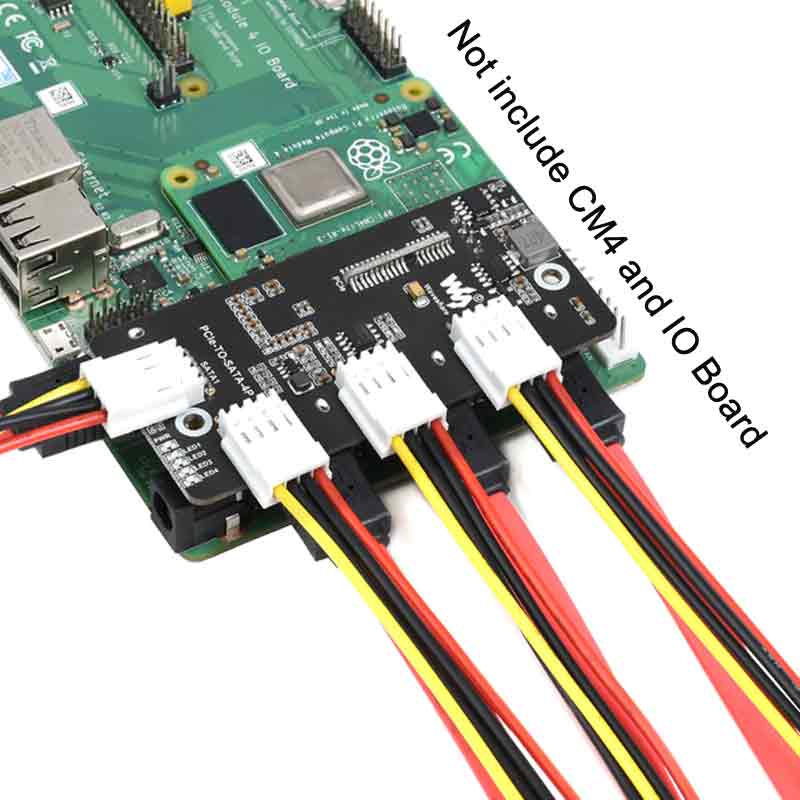 Raspberry Pi CM4 PCI E to SATA3.0 expansion board PCIe to SATA 4 channels 6Gbps high speed interface