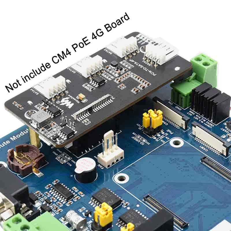 Raspberry Pi CM4 PCI E to SATA3.0 expansion board PCIe to SATA 4 channels 6Gbps high speed interface