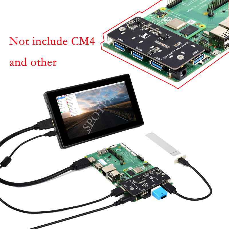 PCIe TO USB 3.2 Gen1 Adapter 4x HS USB for Raspberry Pi Compute Module 4 CM4 official IO Board