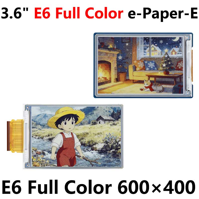 Raspberry Pi 3.6 inch e-Paper HAT+ (E) E-Ink E6 Full color 600x400 Screen Display For Arduino /STM32 /ESP32