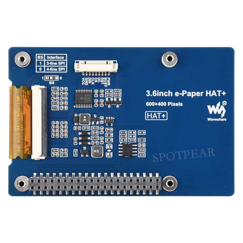 Raspberry Pi 3.6 inch e-Paper HAT+ (E) E-Ink E6 Full color 600x400 Screen Display For Arduino /STM32 /ESP32