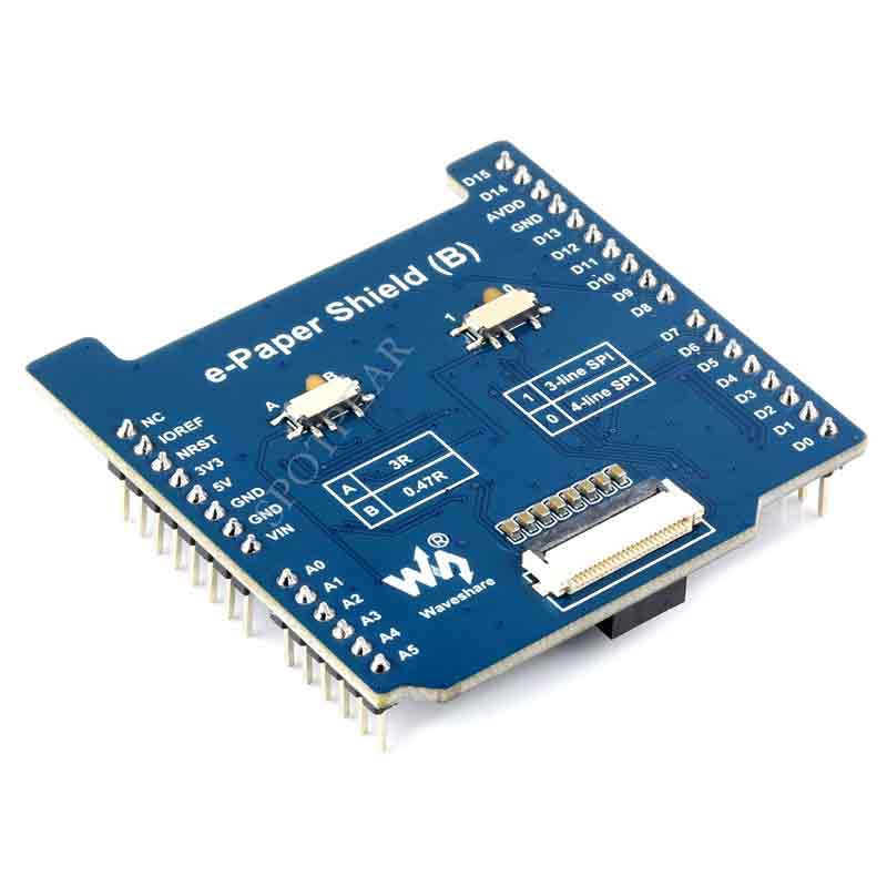 E-ink e-paper driver board for Arduino/NUCLEO/nRF528xx/STM32 with MX25R6435F supporting extended RAM