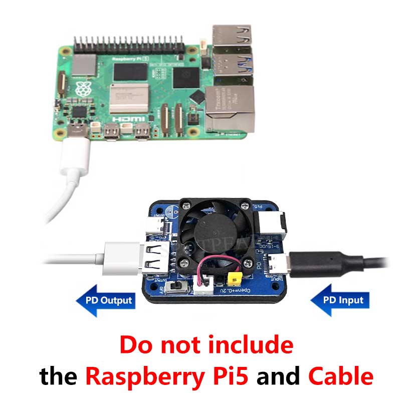 Raspberry Pi 5 Power PD Trigger Activation Module Jetson 5V5A 27W PD DC USB Dual Input Wide Voltage 