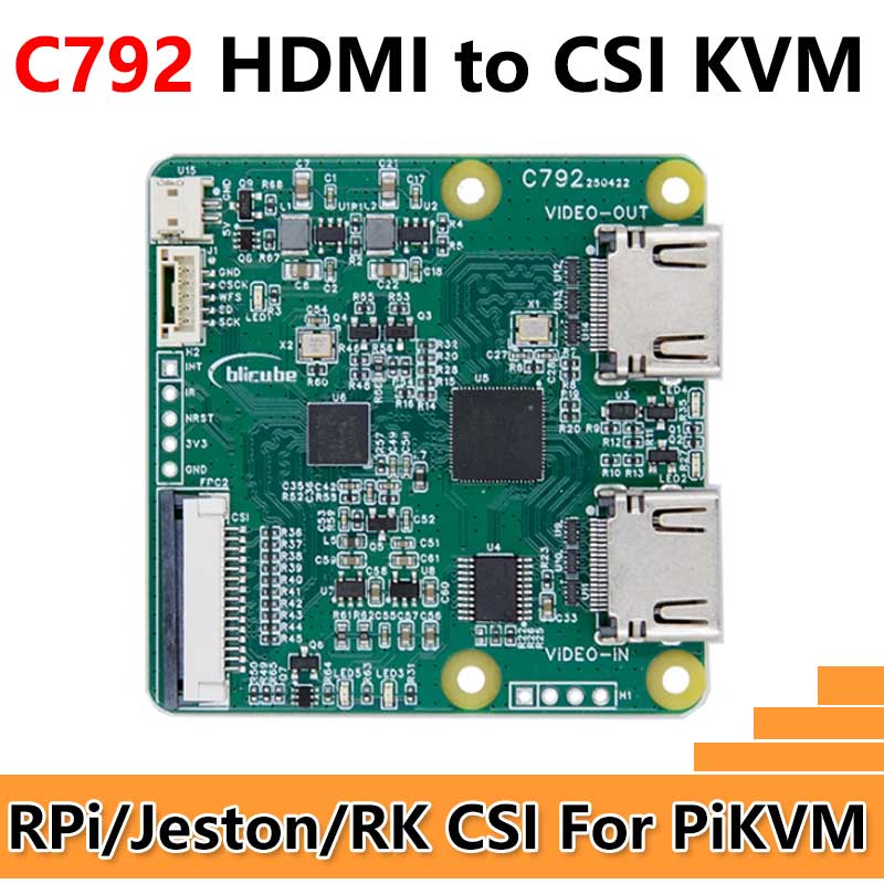 Raspberry Pi C792 Double HDMI to CSI-2 loop-out blikvm For pikvm Pi5 Jeston