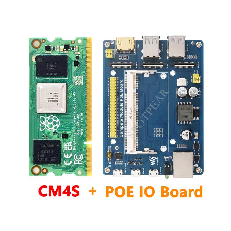 Package Kit Raspberry Pi CM4S08032 And Compute Module PoE IO Board