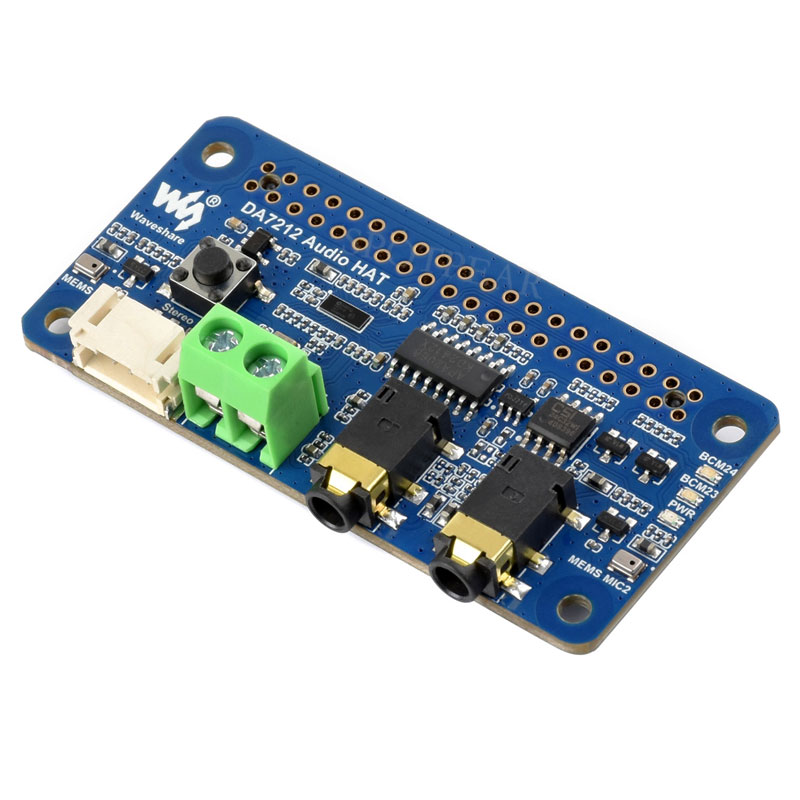 Raspberry Pi DA7212 I2S Audio For XiaoZhi AI Expansion Board Dul-mic Free-Driver For PI5/PI4/Zero