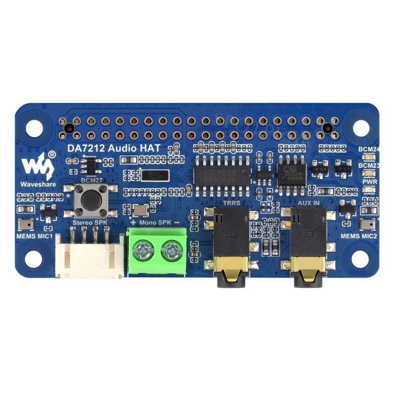 Raspberry Pi DA7212 I2S Audio For XiaoZhi AI Expansion Board Dul-mic Free-Driver For PI5/PI4/Zero