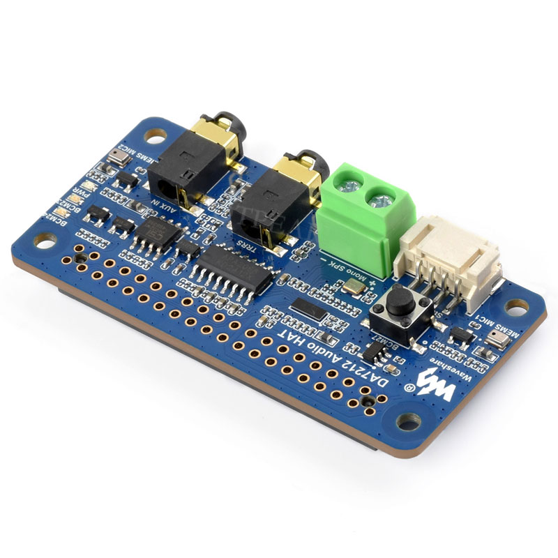 Raspberry Pi DA7212 I2S Audio For XiaoZhi AI Expansion Board Dul-mic Free-Driver For PI5/PI4/Zero