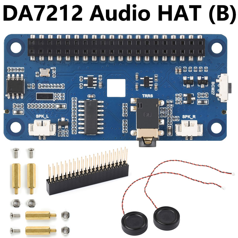 Raspberry Pi DA7212 For XiaoZhi AI Home Assistant Voice I2S Audio Card Expansion Board Dul-mic Free-Driver For PI5/PI4/Zero