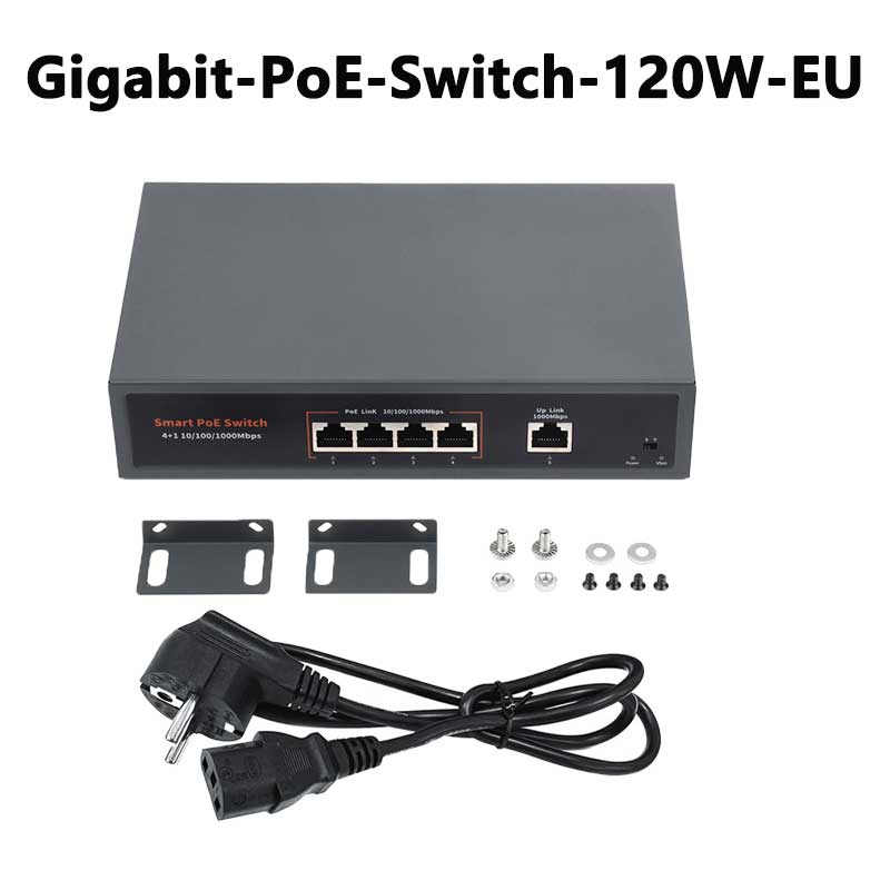 Raspberry Pi Gigabit PoE Switch 120W High-Speed 10/100/1000Mbps Auto-Negotiation Ethernet Port RJ45 