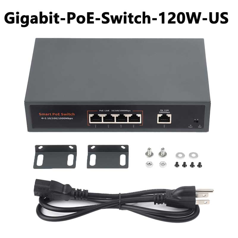 Raspberry Pi Gigabit PoE Switch 120W High-Speed 10/100/1000Mbps Auto-Negotiation Ethernet Port RJ45 