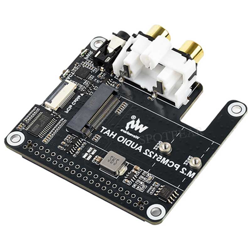 Raspberry Pi 5 PCIe to M.2 NVME and PCM5122 I2S DAC HIFI Expansion Board Driver-Free