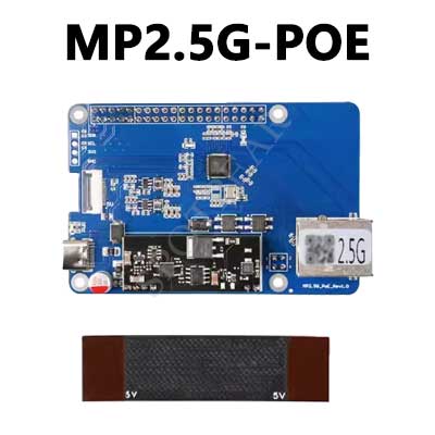 MP2.5G-POE RTL8125 Raspberry Pi 5 PCIe to 2.5G POE Ethernet HAT Pi5