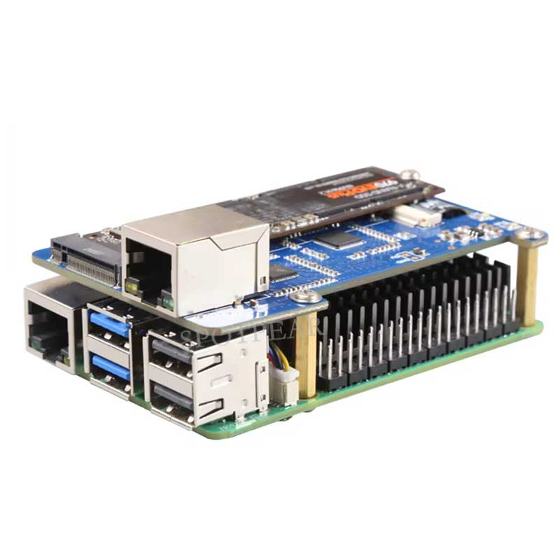 MPS2.5G Raspberry Pi 5 PCIe to NVME SSD And 2.5G Ethernet RJ45 HAT RTL8125 2280 2242 2230