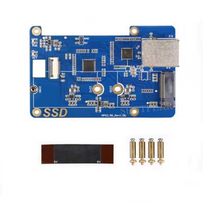 MPS2.5G Raspberry Pi 5 PCIe to NVME SSD And 2.5G Ethernet RJ45 HAT RTL8125 2280 2242 2230