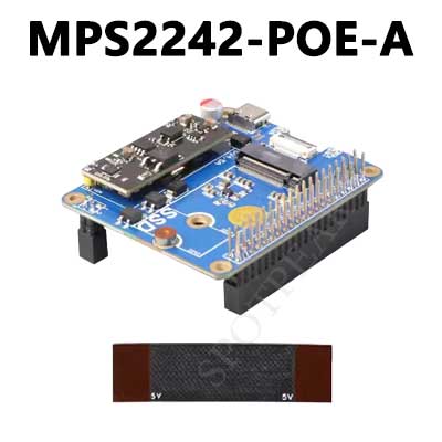 MPS2242 POE Raspberry Pi 5 PCIe to M.2 NVMe SSD Adapter Board Pi5 2242/2230