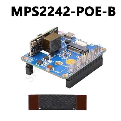 MPS2242 POE Raspberry Pi 5 PCIe to M.2 NVMe SSD Adapter Board Pi5 2242/2230