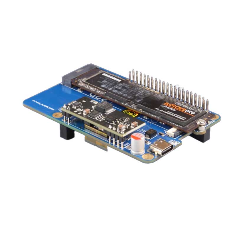 MPS2280 POE Raspberry Pi 5 PCIe to M.2 NVMe  SSD Adapter Board HAT Pi5 2280/2242/2230