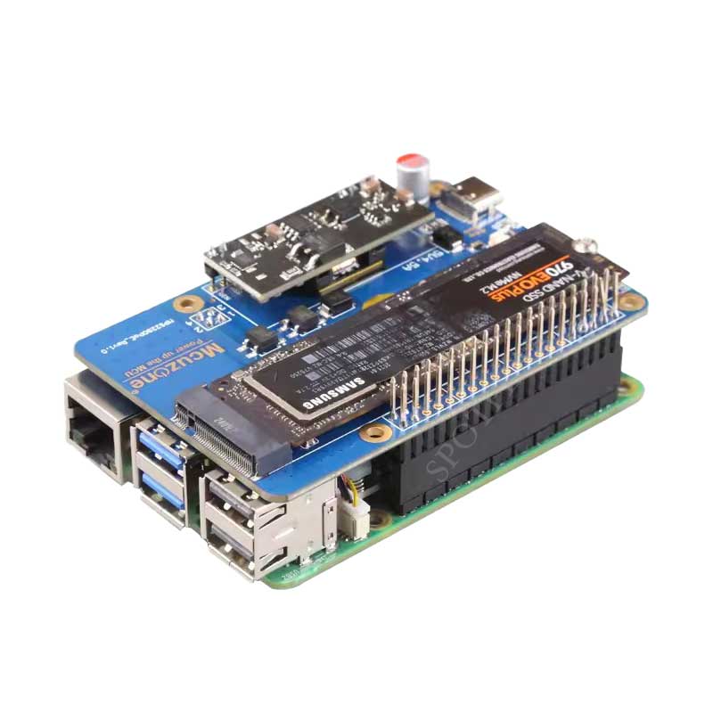 MPS2280 POE Raspberry Pi 5 PCIe to M.2 NVMe  SSD Adapter Board HAT Pi5 2280/2242/2230