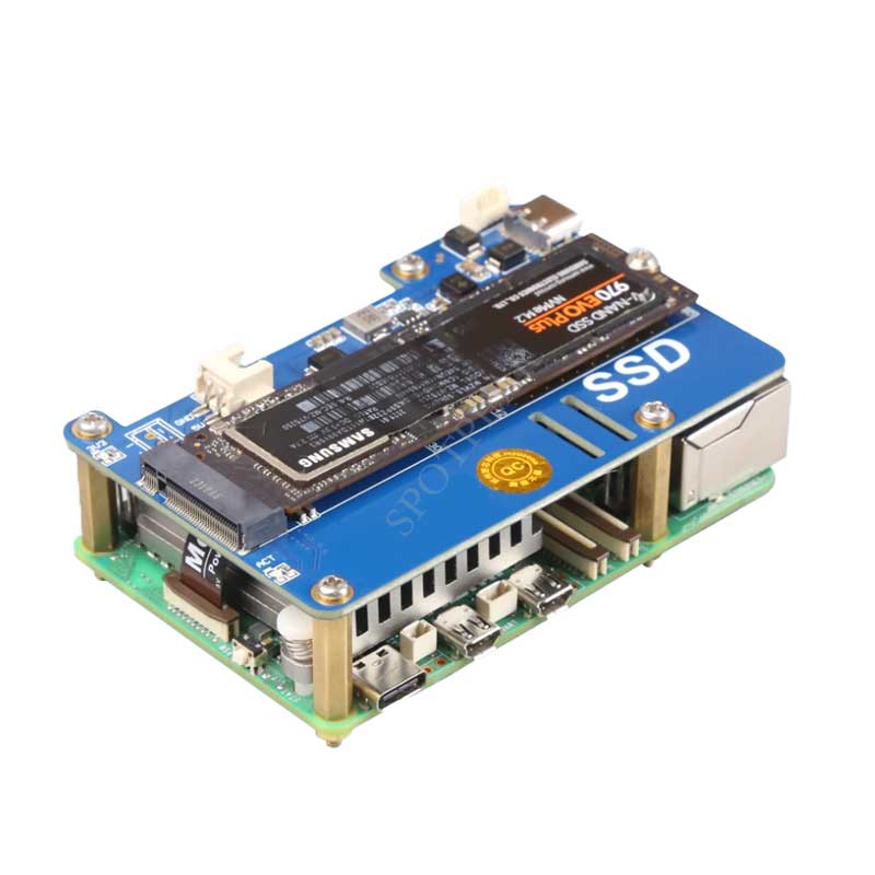 MPS2280P Raspberry Pi 5 PCIe to M.2 NVMe SSD Board With Extra Power Support Port