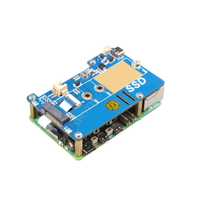 MPS2280P Raspberry Pi 5 PCIe to M.2 NVMe SSD Board With Extra Power Support Port