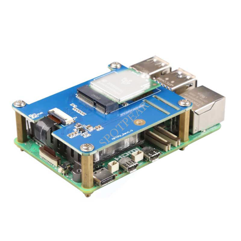 MPTPU Raspberry Pi 5 TPU AI Kit 2TOPS PCIe to TPU HAT Pi5 For Google Coral Edge TPU