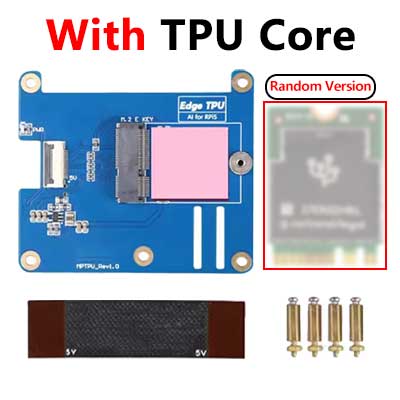 MPTPU Raspberry Pi 5 TPU AI Kit 2TOPS PCIe to TPU HAT Pi5 For Google Coral Edge TPU