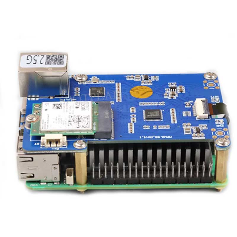 MPW2.5G Raspberry Pi 5 PCIe to WiFi 7 And 2.5G Ethernet RJ45 HAT M.2 E KEY RTL8125 For WiFi7 WiFi6 WiFi5