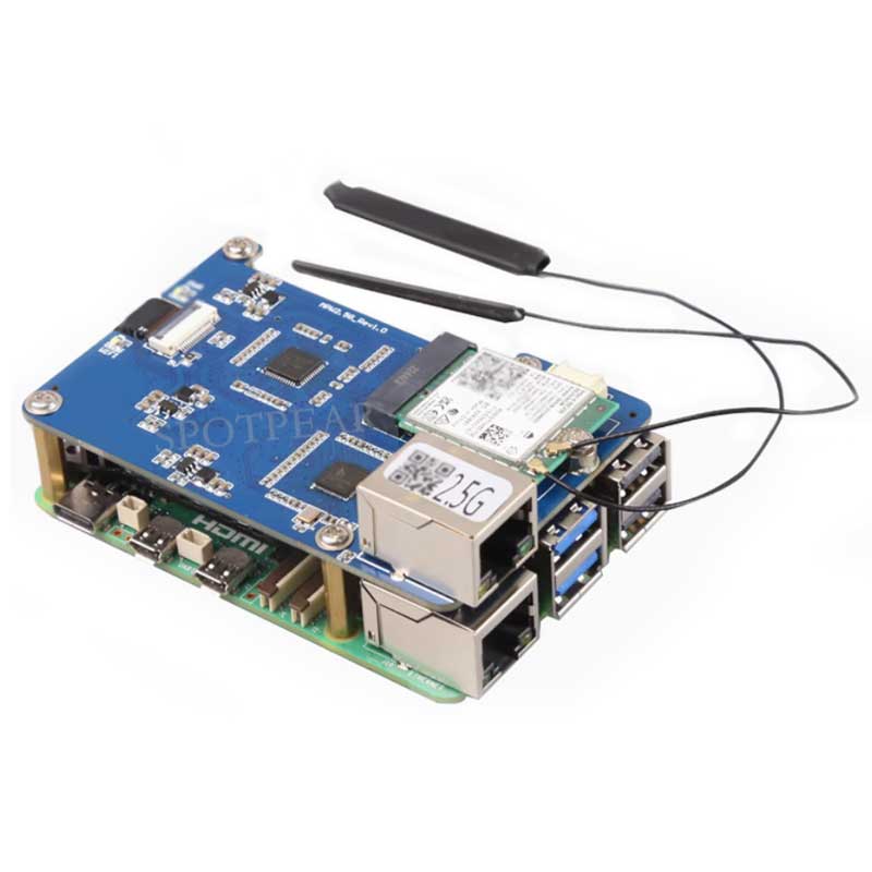 MPW2.5G Raspberry Pi 5 PCIe to WiFi 7 And 2.5G Ethernet RJ45 HAT M.2 E KEY RTL8125 For WiFi7 WiFi6 WiFi5