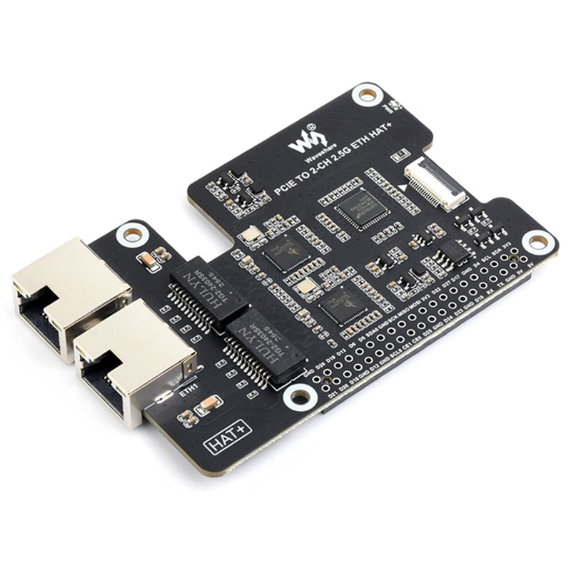 Raspberry Pi 5 PCIe to Dual 2.5G Ethernet Adapter Board - Driver-Free