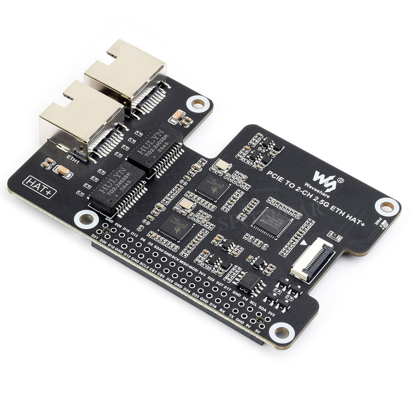 Raspberry Pi 5 PCIe to Dual 2.5G Ethernet Adapter Board - Driver-Free