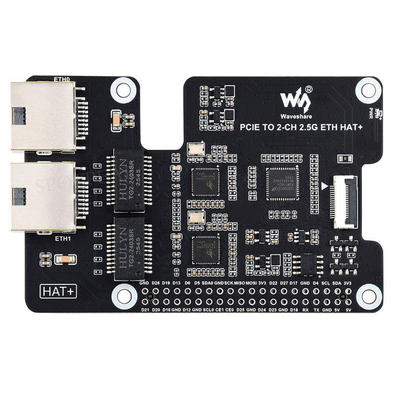 Raspberry Pi 5 PCIe to Dual 2.5G Ethernet Adapter Board - Driver-Free