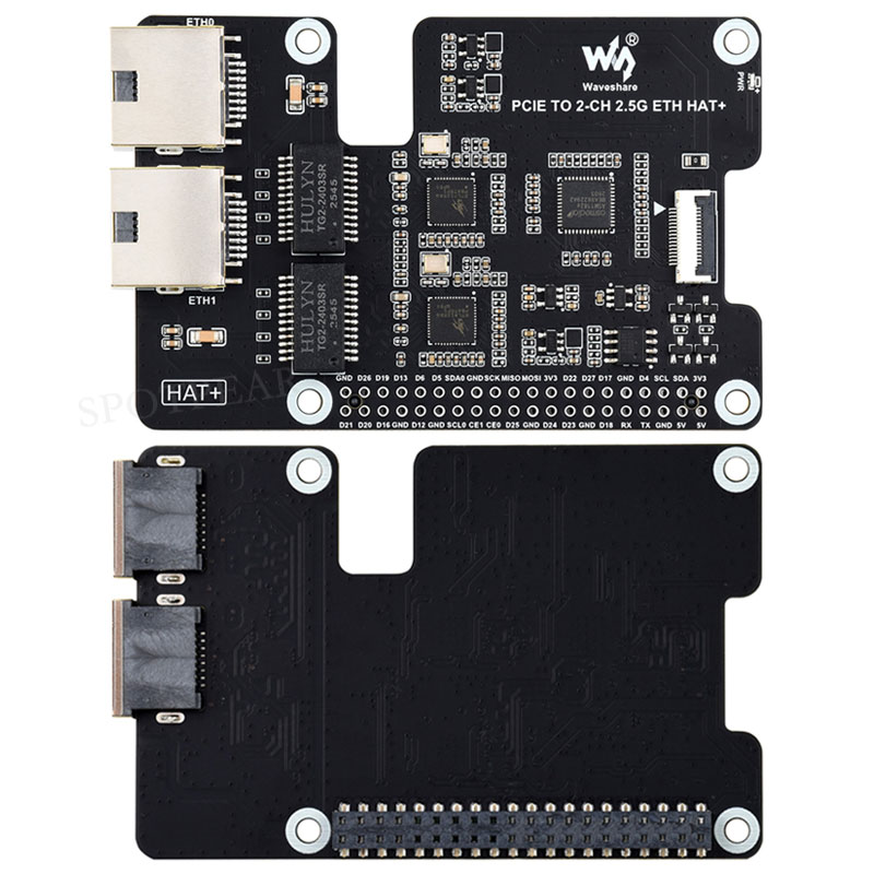 Raspberry Pi 5 PCIe to Dual 2.5G Ethernet Adapter Board - Driver-Free
