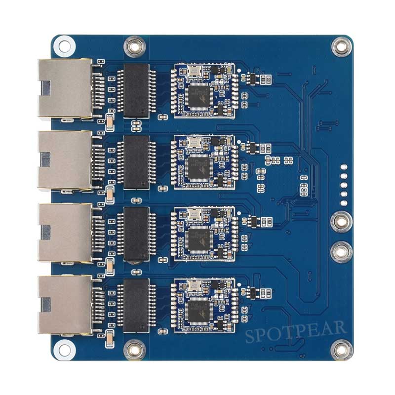 Raspberry Pi 5 PCIe to 4 Port 2.5G Gigabit Ethernet Adapter RJ45 Ports
