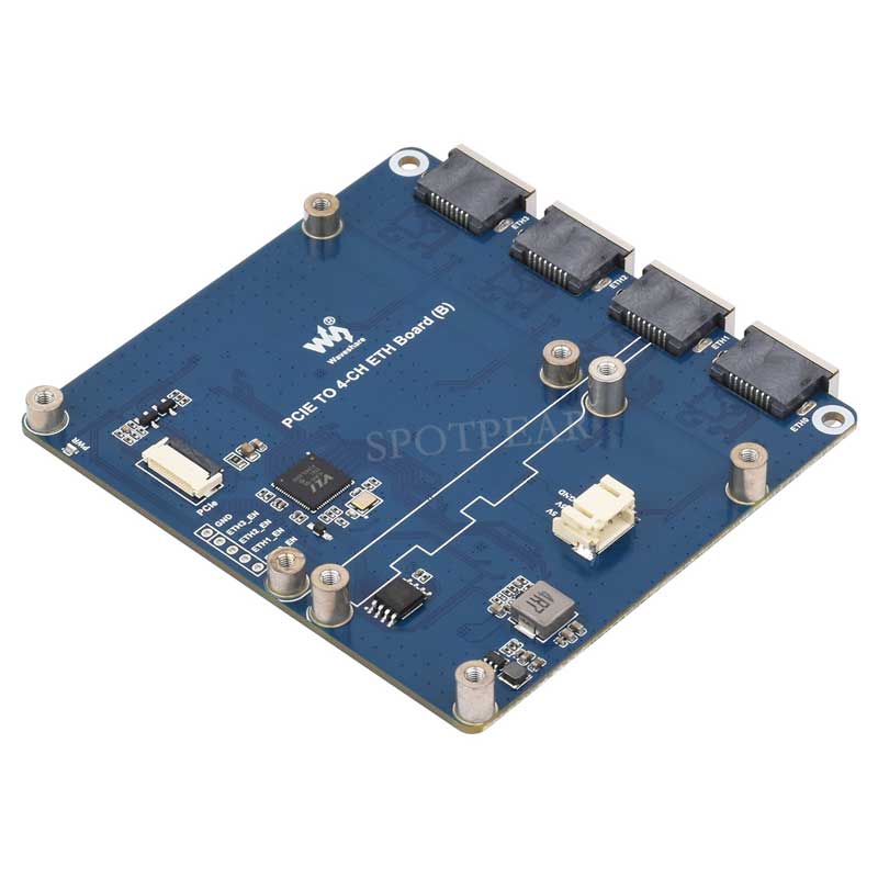 Raspberry Pi 5 PCIe to 4 Port 2.5G Gigabit Ethernet Adapter RJ45 Ports