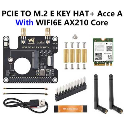 Raspberry Pi 5 PCIe To M.2 E KEY NGFF WIFI7 WIFI6 For BE200/AX210/AX200/RTL8822CE