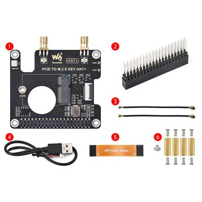 Raspberry Pi 5 PCIe To M.2 E KEY NGFF WIFI7 WIFI6 For BE200/AX210/AX200/RTL8822CE