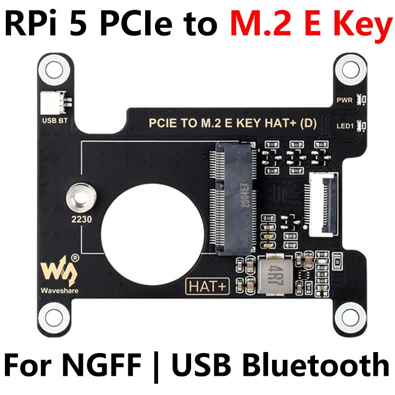 Raspberry Pi 5 PCIe To M.2 E KEY NGFF USB Bluetooth For BE200/AX210/AX200/RTL8822CE