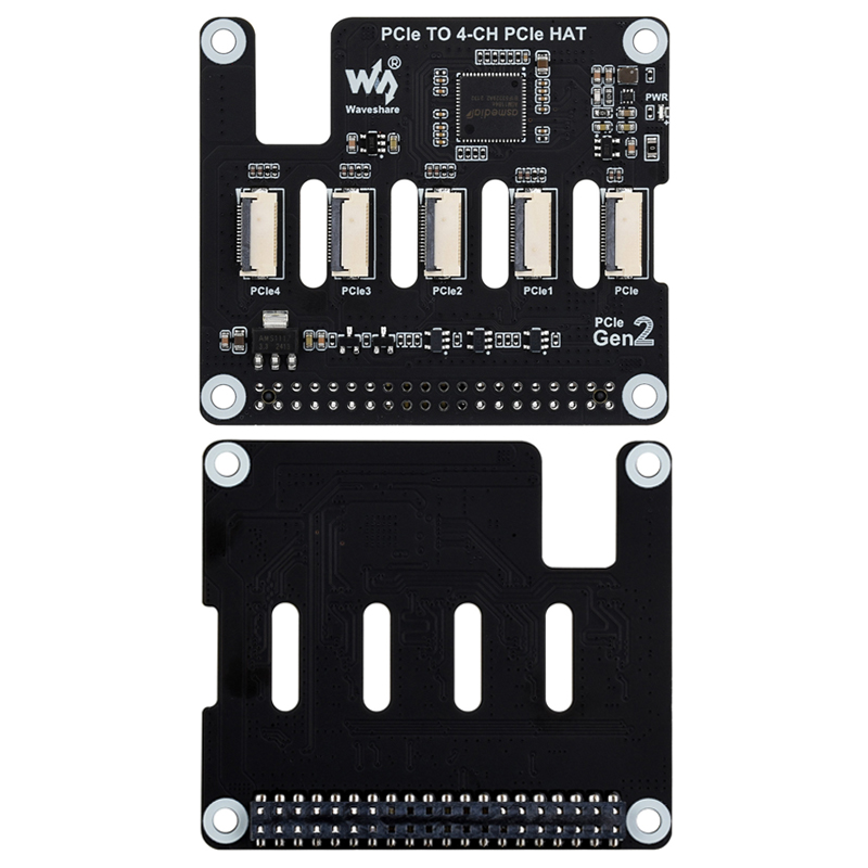 Raspberry Pi 5 PCIe to 4-CH PCIe FFC HAT Board Pi5 4 Channels