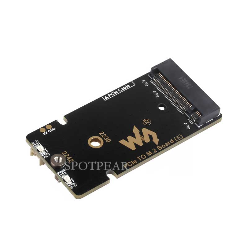 Raspberry Pi 5 PCIe to M.2 Mini NVMe SSD Board (E) With Customized Active Cooler Together